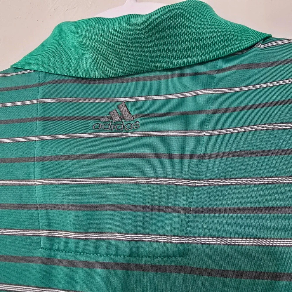 Adidas ClimaLite‎ Golf Polo Shirt Striped Short Sleeve The Territory Mens M